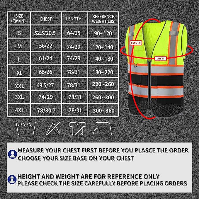 BeautyWill Custom Logo 10/20 Pack Safety Vest Class2 High Visibility Vest - Image 7