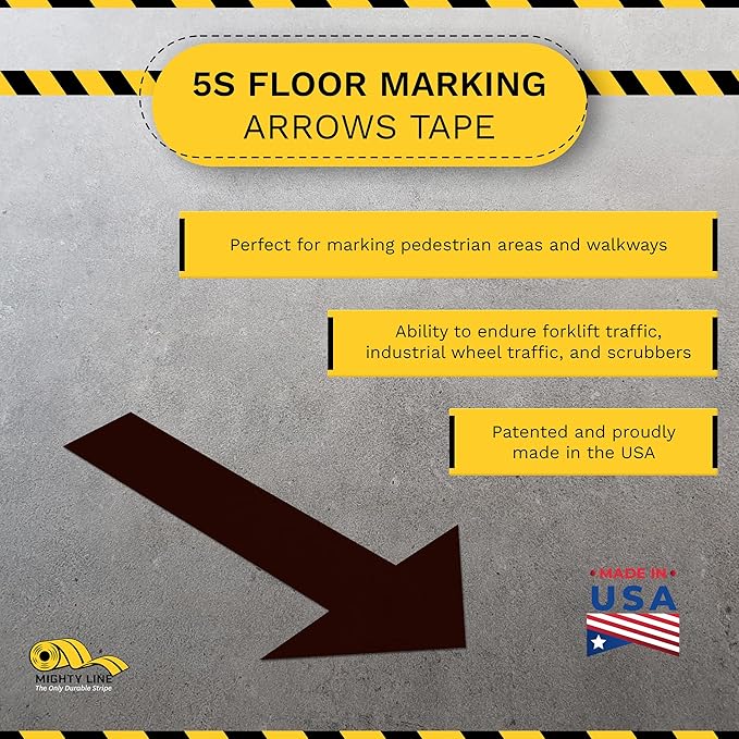 Mighty Line Solid Arrows Directional Sticker Sign Floor Marking Tape - Image 2