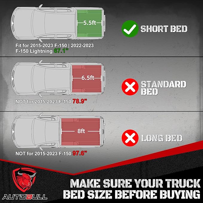 Truck Bed Mat Bed Liner Fit for Ford F-150 2015-2025| F150 Lightning 2022-2025 - Image 2