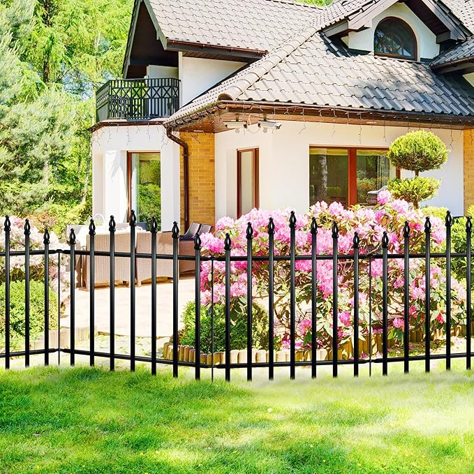 Metal Garden Fence 26" H x 24" W Rustproof Animal Barrier No Dig Decorative - Image 4