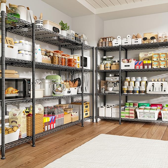 REIBII 78.4''W Wire Shelving Storage Shelves Unit Load 1500LBS, 4 Tier Metal - Image 2