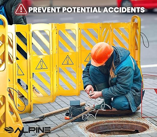 Alpine Commercial Safety Barriers, 13 Foot Expandable Mobile Barricade System - Image 8