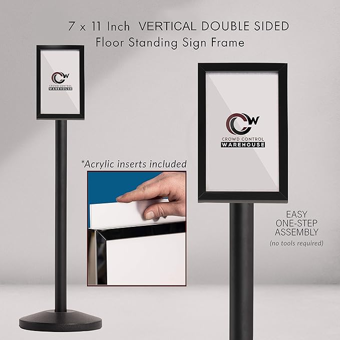 Crowd Control Warehouse Pedestal Standing Floor Sign Frame - Image 3