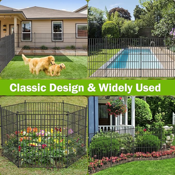 10 Panels No Dig Decorative Outdoor Garden Fence - Image 6