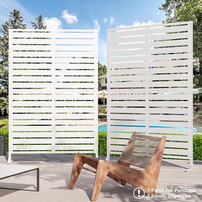 Modern Shade Metal Privacy Screen 72" H x 48" W, Freestanding Decorative - Image 7