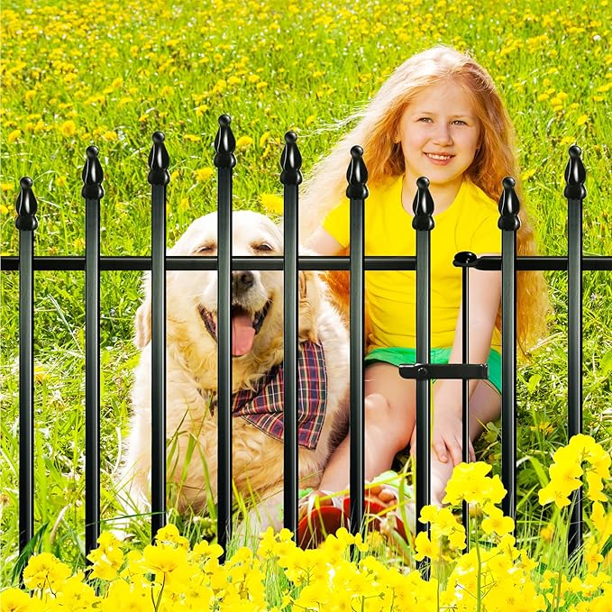 Metal Garden Fence 32" H x 24" W 5 Panels 10 Ft Total, Rustproof Animal Barrier - Image 3