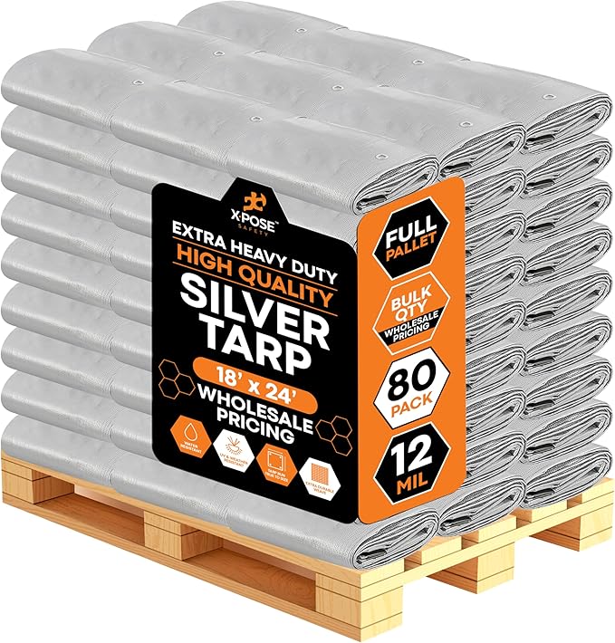 Heavy Duty Silver Poly Tarp 18' X 24' by XposeSafety