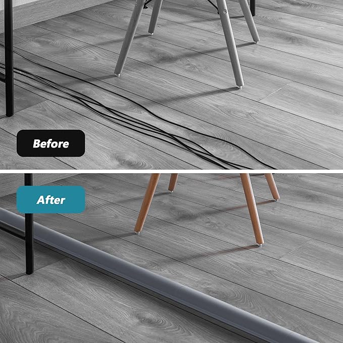 Cord Cover Floor 34in, Large Capacity Floor Cable Cover, Hard PVC Cord Hider - Image 3