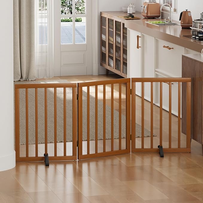 Freestanding Dog Gates for Doorways, Foldable Dog Gate Indoor, Pet Gates for - Image 6