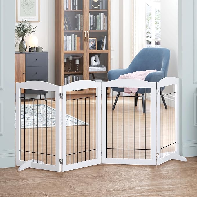 Spirich Free Standing Foldable Wire Pet Gate by SpirichLLC