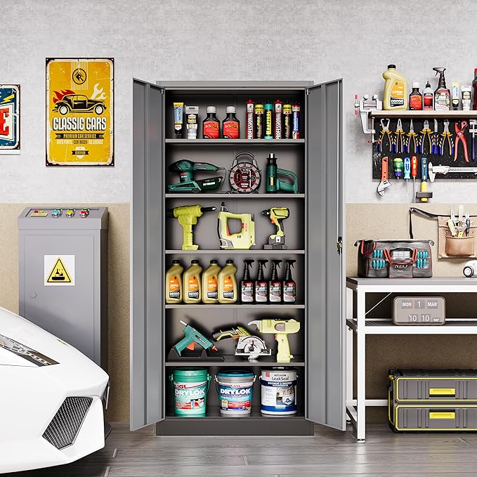 Metal Garage Storage Cabinet, Lockable Tool Cabinet - Image 2