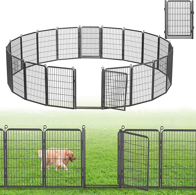 Decorative Garden Fence with Gate, 40 in x 45 ft Rustproof Metal Fence Panels by Jhsomdr