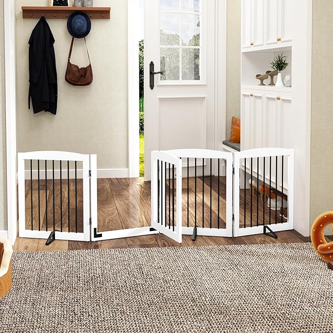 Freestanding Dog Gate with Door, Pet Gate - Image 2