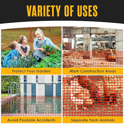 Houseables Plastic Mesh Fence, Construction Barrier Netting, 1 Roll, Garden - Image 4