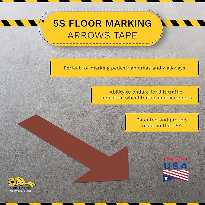 Mighty Line Solid Arrows Directional Sticker Sign Floor Marking Tape - Image 2