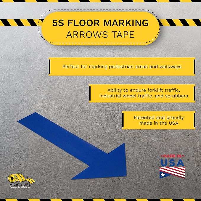 Mighty Line Solid Arrows Directional Sticker Sign Floor Marking Tape - Image 2
