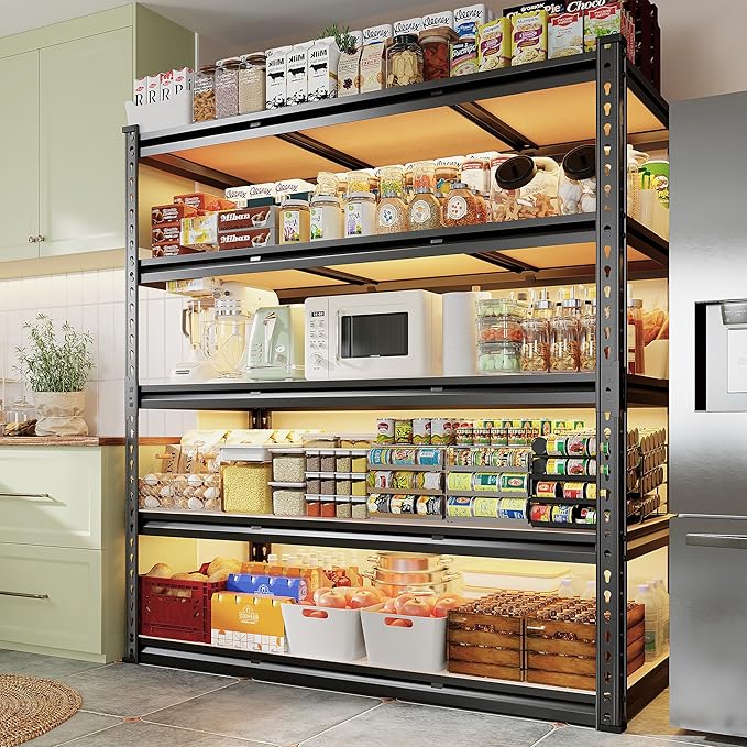 REIBII 48" W Garage Shelving 3020LBS Storage Shelves 5 Tier Heavy Duty Shelving - Image 6