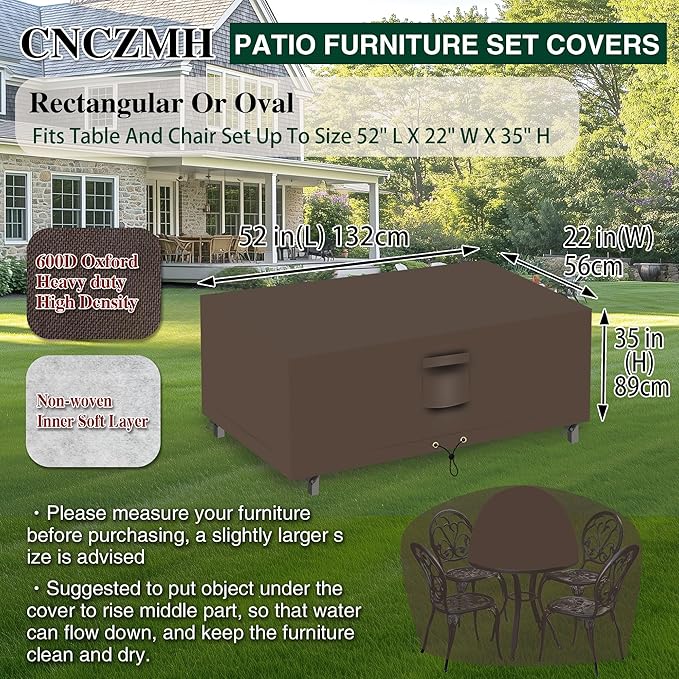 Heavy Duty Patio Furniture Covers Waterproof, 600D Outdoor Furniture Cover - Image 2