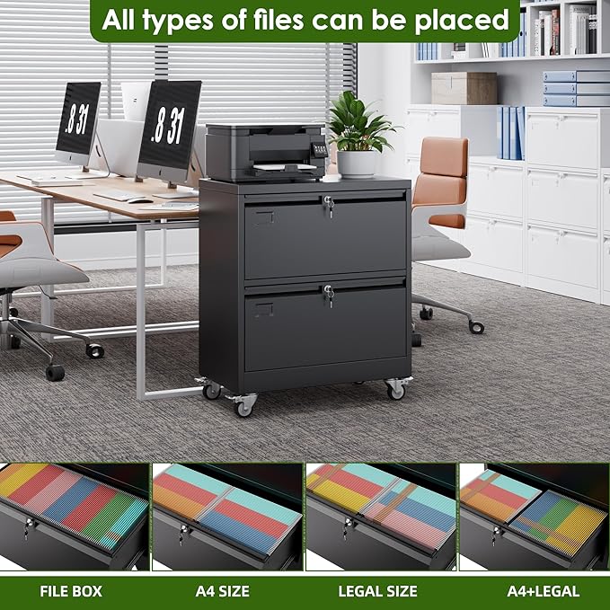 Aobabo 2 Drawer Lateral File Cabinet - Image 4