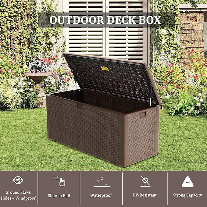 180 Pro Gallon Deck Box, Outdoor Storage Box Lockable, Waterproof - Image 4