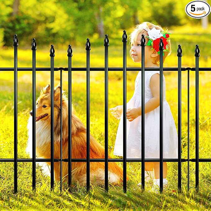 Metal Garden Fence 36" H x 28" W Rustproof Animal Barrier No Dig Decorative by ThealynGardens