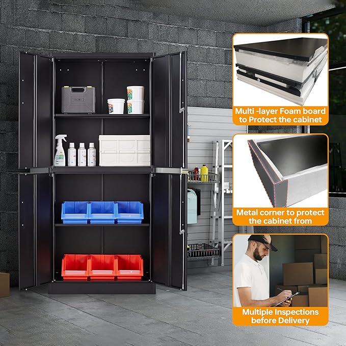 STANI Metal Storage Cabinet, Locking Steel Cabinet - Image 6
