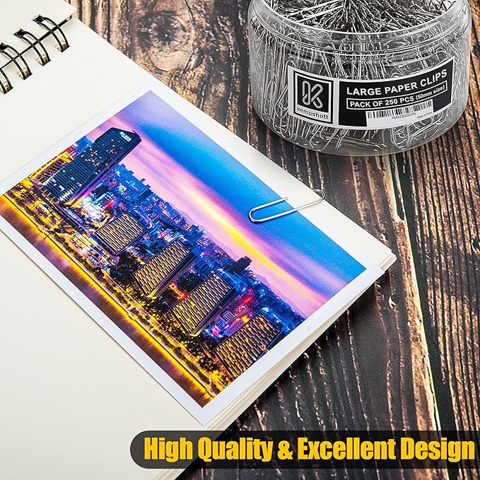 250 Large Paper Clips Smooth, Jumbo Paper Clips - Image 6