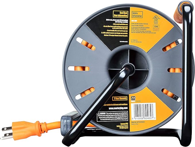 Masterplug 75ft Cord Reel, Retractable Extension Lead - Image 2
