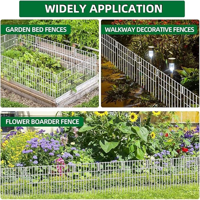 25 Panels Garden Fencing Animal Barrier, 17in X 27ft No Dig Dog Fence, 1.25 in - Image 6