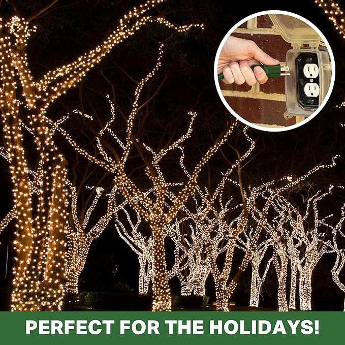 13 Amp Outdoor Extension Cord 25 ft, 16/3 SJTW 25ft Green Extension Cord 3 Prong - Image 3