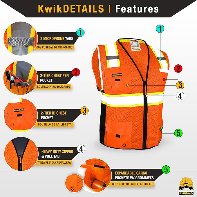 KwikSafety - Charlotte, NC - BIG KAHUNA Safety Vest Class 2 ANSI OSHA - Image 4