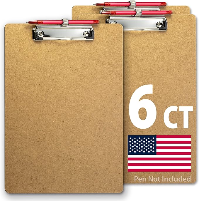 Achieva Recycled Wood Clipboard, Letter Size, Low Profile Clip by Achieva