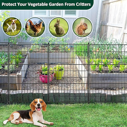 10 Panels Decorative Garden Fence Animal Barrier Heavy Duty No Dig Dog Fence - Image 2