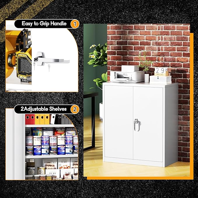 Greenvelly Metal Garage Storage Cabinet, Lockable Metal Cabinets - Image 6