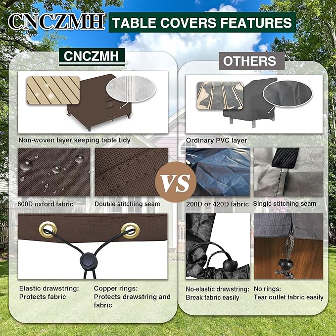 Heavy Duty Patio Furniture Covers Waterproof, 600D Outdoor Furniture Cover - Image 3