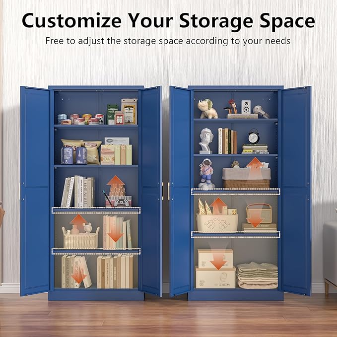 Kitchen Pantry Cabinet, 71 Inch Tall Metal Pantry Cabinet - Image 4