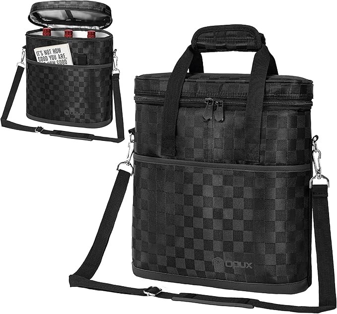 Opux 3 Bottle Wine Carrier Tote, Insulated Leakproof Cooler Bag - Image 8