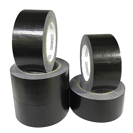 COSIMIXO 5-Pack Black Heavy Duty Duct Tape, 2 inches x 30 Yards, No Residue by COSIMIXO