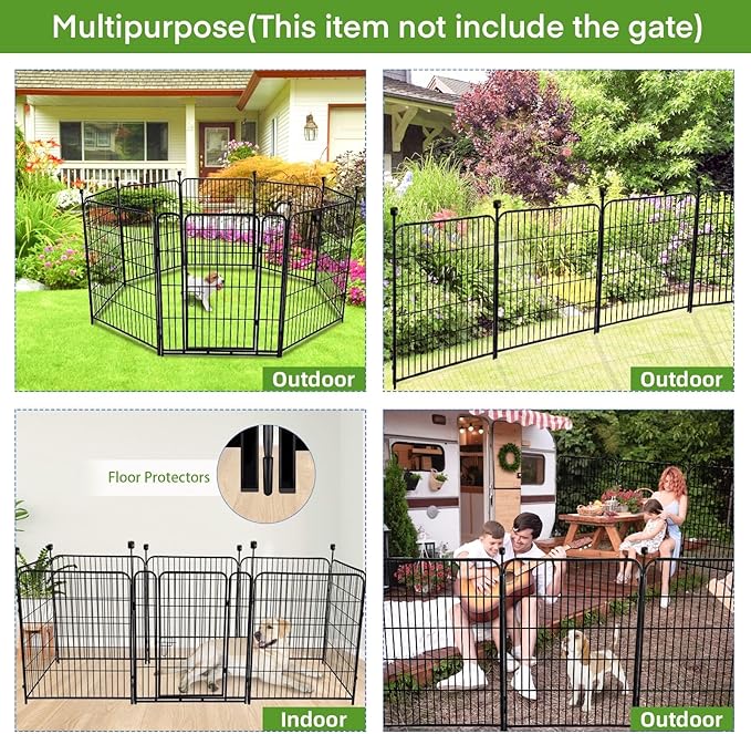 ADAVIN 48 in Garden Fence without Gate, 8 Panels Total 17.7 Ft, Dog Fence - Image 4