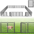 Decorative Garden Fence with Gate, 40 in x 86 ft Rustproof Metal Fence Panels by Jhsomdr