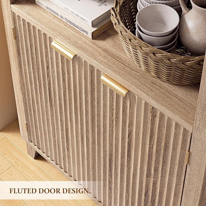 Arched Storage Cabinet, 5-Tier Pantry Cabinet - Image 7