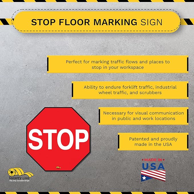Mighty Line Stop Floor Sign Sticker - Image 2