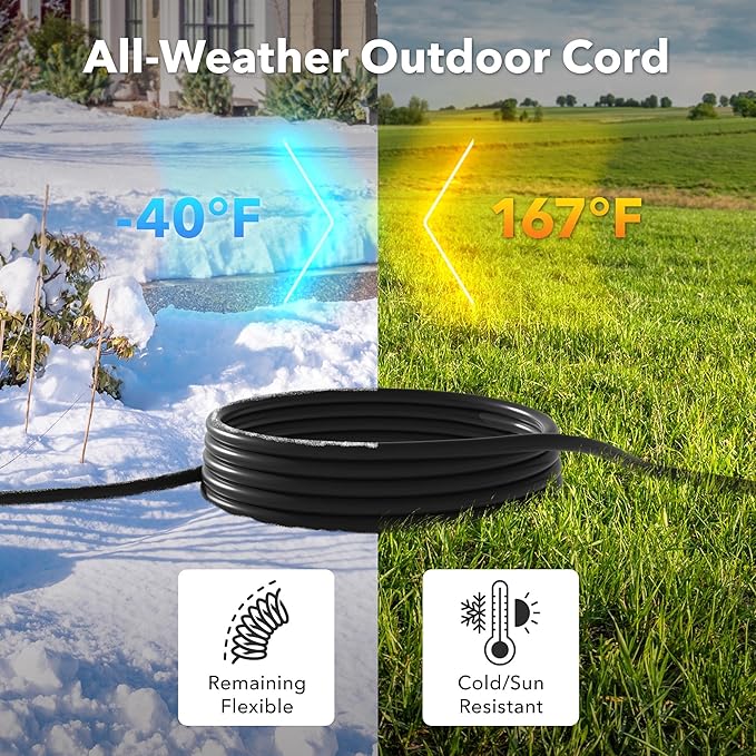 BN-LINK 10ft Outdoor Extension Cord, 12/3 SJTW Heavy Duty Power Cord, 3-Prong - Image 5