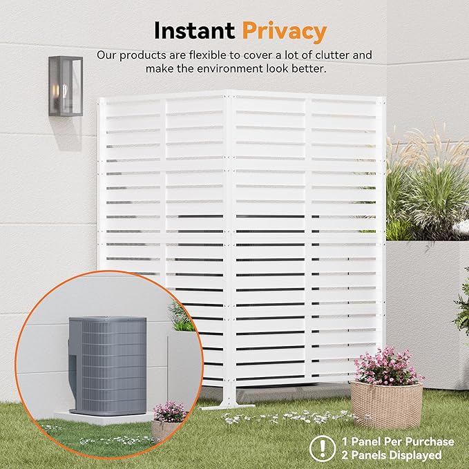 Modern Shade Metal Privacy Screen 72" H x 48" W, Freestanding Decorative - Image 4