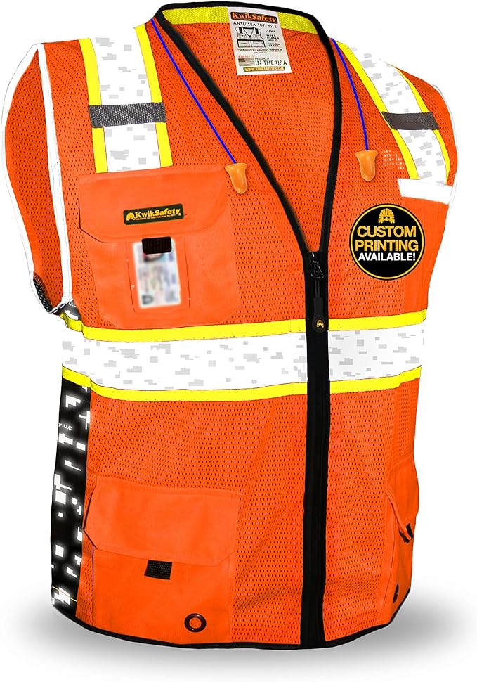 KwikSafety - BIG KAHUNA DIGITAL Safety Vest Class 2 ANSI OSHA Reflective Vest by KwikSafety