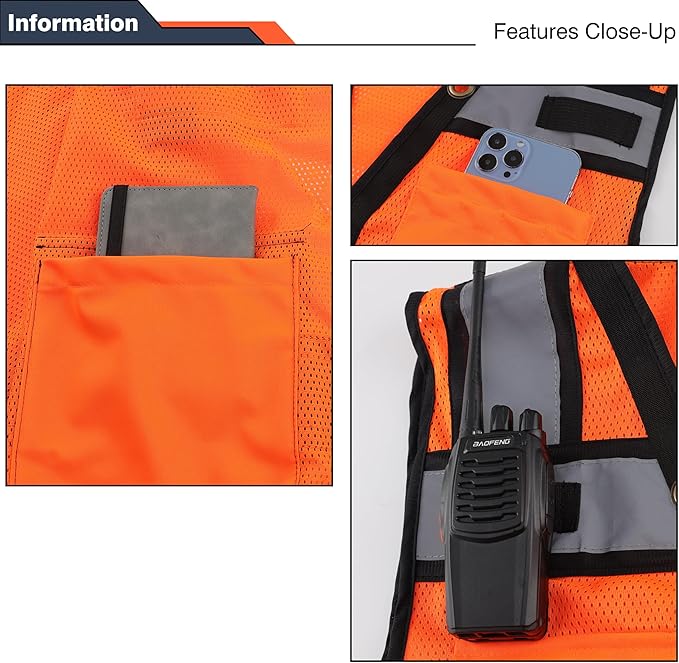 Class 2 High Visibility Reflective Safety Vests Women & Men - Image 5