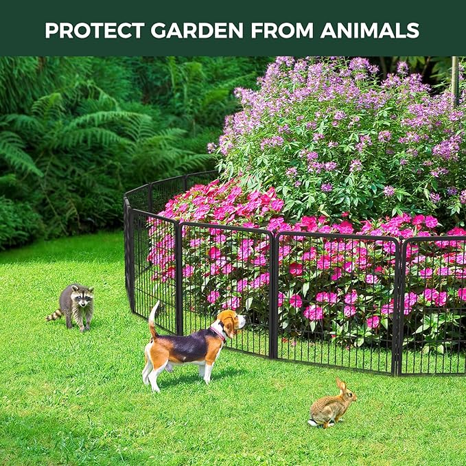 FXW Garden Fence Outdoor for The Yard – 24in x 3.8ft Heavy Duty Metal Animal - Image 2
