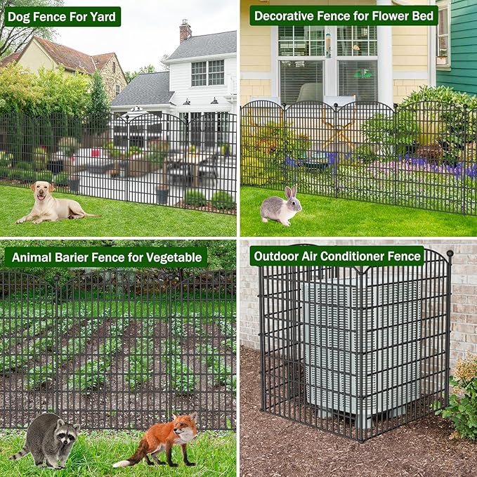 No Dig Decorative Garden Fence 5 Panels, 40 in x 11.8 ft, Dog Fence Outdoor - Image 6