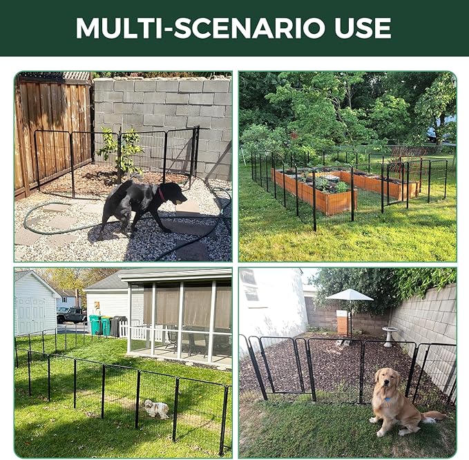 FXW Garden Fence Outdoor for The Yard – 24in x 3.8ft Heavy Duty Metal Animal - Image 6