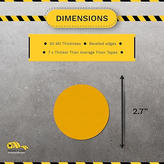 Mighty Line 2.7" Solid Dot Shaped Floor Marking Tape - Image 3